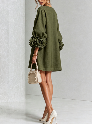 FLORAL | BUTTON-DOWN MINI FLORAL DRESS FOR WOMEN