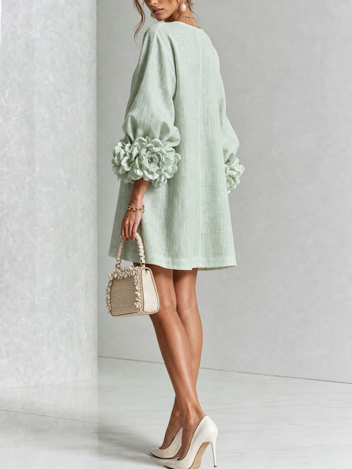 FLORAL | BUTTON-DOWN MINI FLORAL DRESS FOR WOMEN