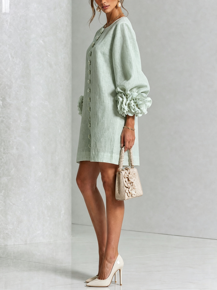 FLORAL | BUTTON-DOWN MINI FLORAL DRESS FOR WOMEN