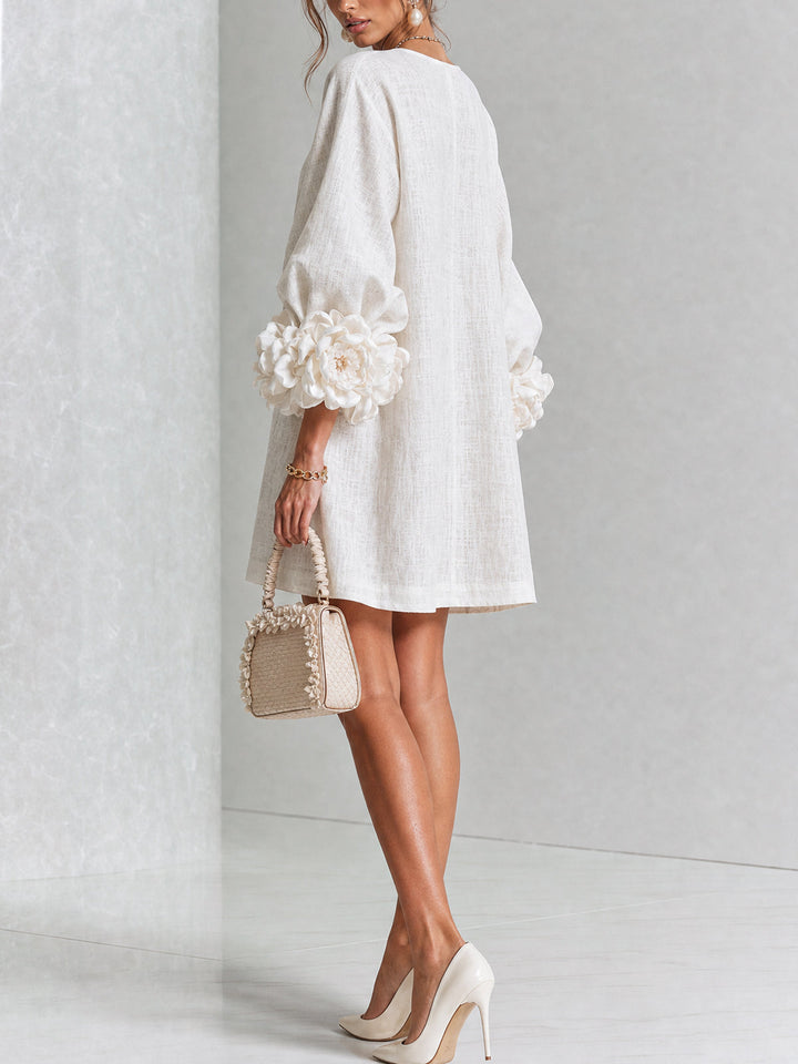FLORAL | BUTTON-DOWN MINI FLORAL DRESS FOR WOMEN