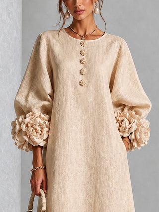 GABY | FLORAL BUTTON MIDI DRESS FOR WOMEN
