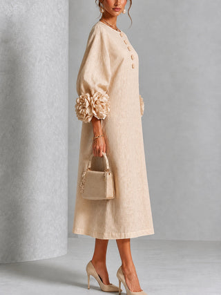 GABY | FLORAL BUTTON MIDI DRESS FOR WOMEN