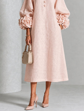 FLORENCE | FLORAL CUFF MIDI DRESS FOR WOMEN