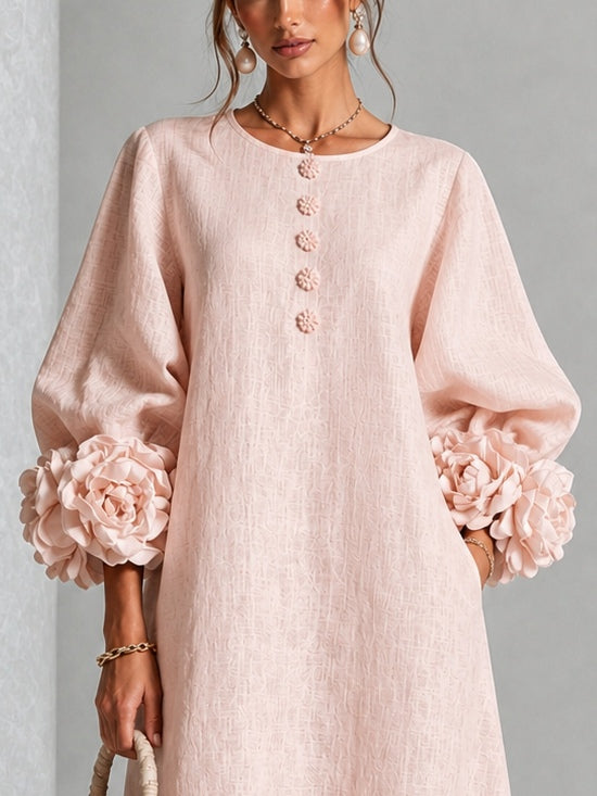 FLORENCE | FLORAL CUFF MIDI DRESS FOR WOMEN