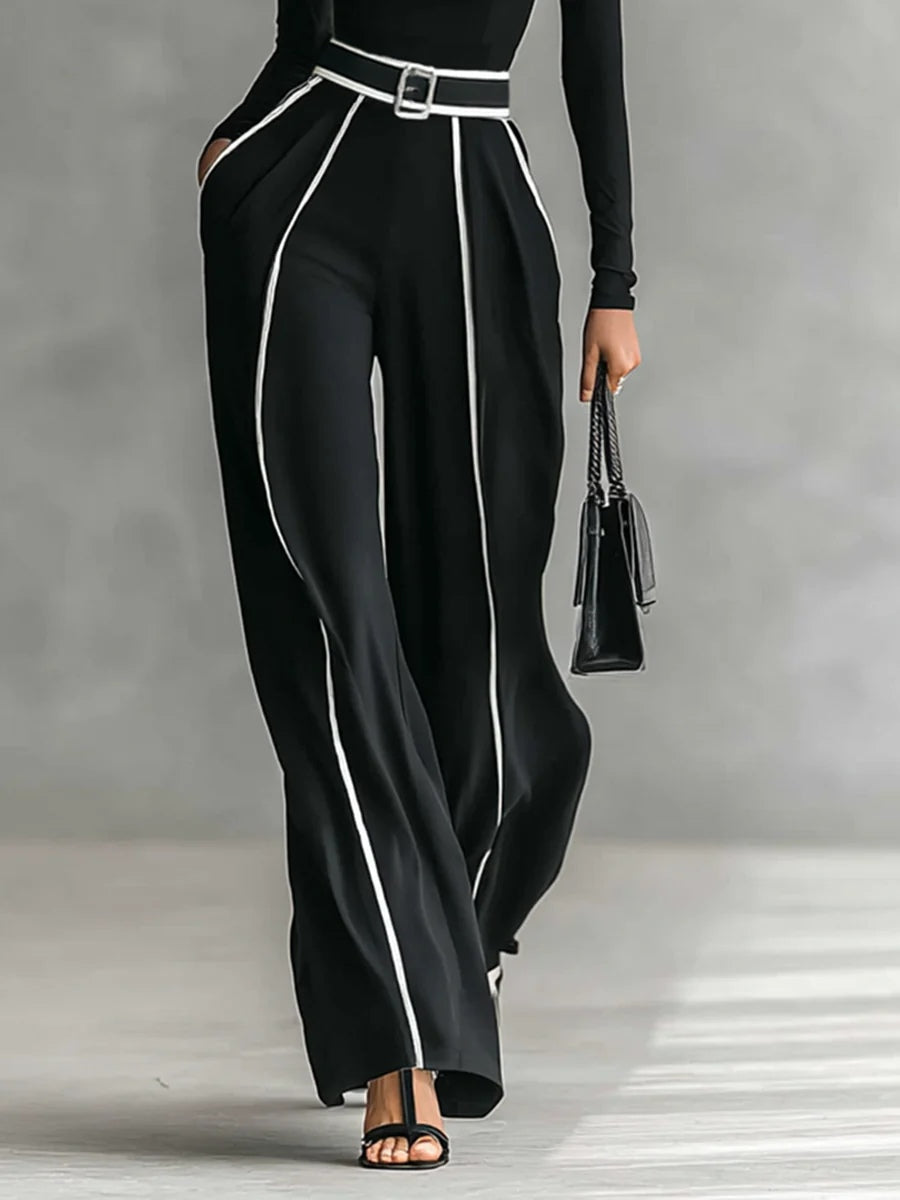 PRISCILLA | HIGH-NECK WHITE TRIM SET FOR WOMEN