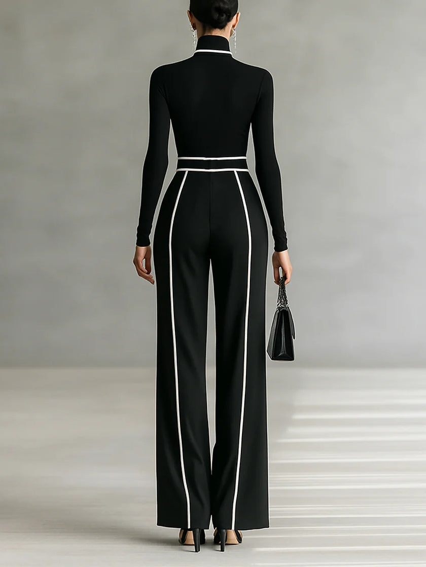 PRISCILLA | HIGH-NECK WHITE TRIM SET FOR WOMEN