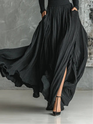 PRUDENCE | BLACK TURTLENECK PLEATED SET FOR WOMEN