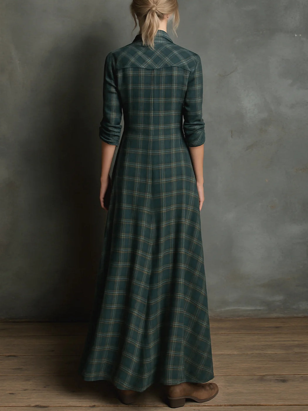 MARGAUX | LONG SHIRT GREEN DRESS FOR WOMEN