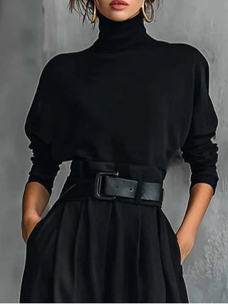LAVINIA | RIBBED TURTLENECK STRAIGHT SET FOR WOMEN