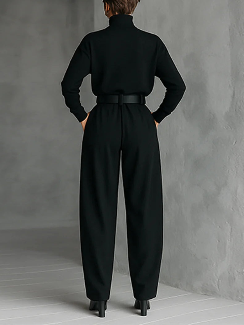 LAVINIA | RIBBED TURTLENECK STRAIGHT SET FOR WOMEN