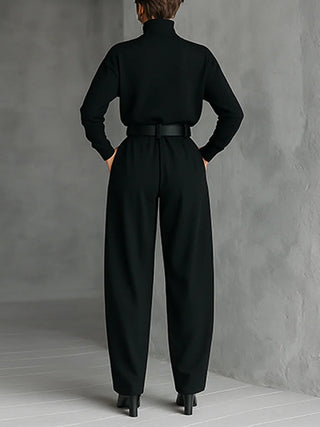 LAVINIA | RIBBED TURTLENECK STRAIGHT SET FOR WOMEN