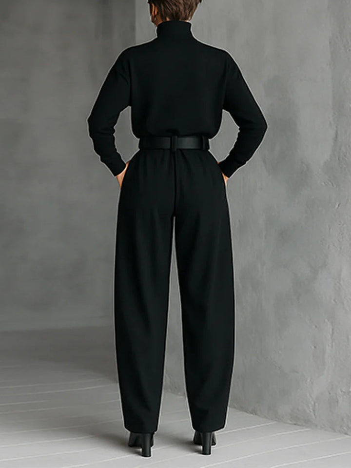 LAVINIA | RIBBED TURTLENECK STRAIGHT SET FOR WOMEN