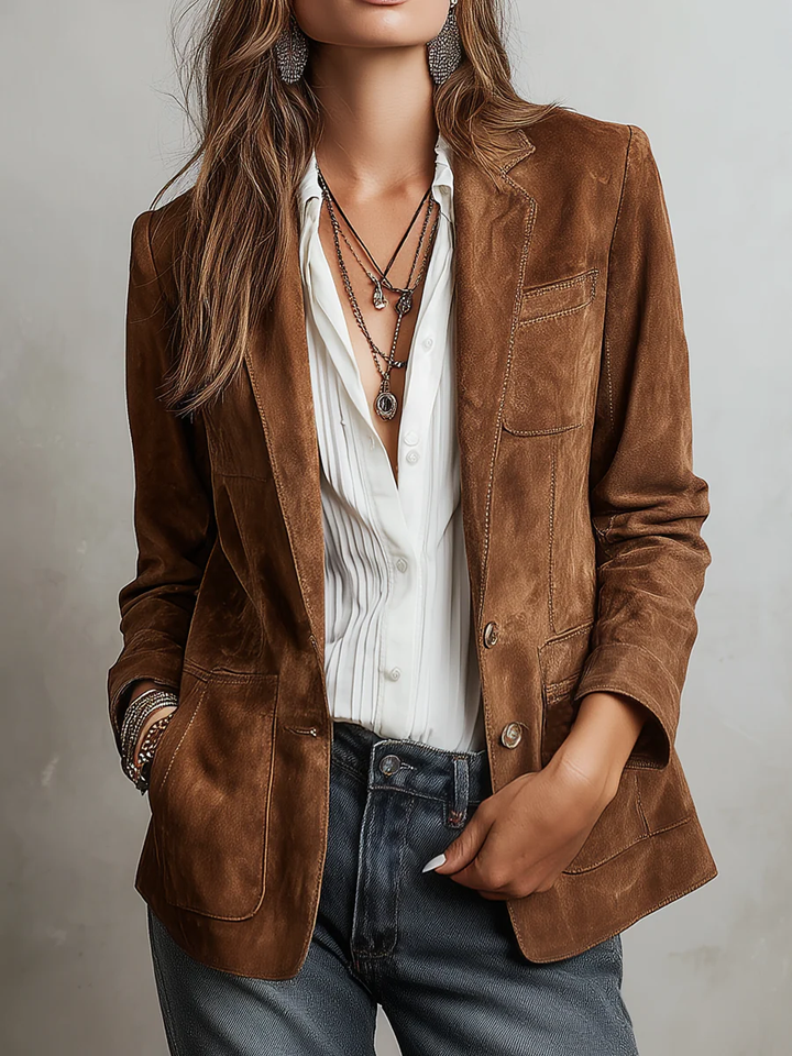 MARCELLE | VINTAGE BROWN BLAZER FOR WOMEN