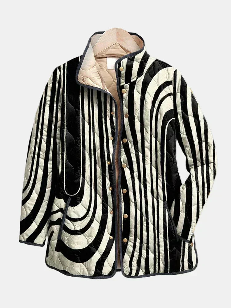 SORAYA | QUILTED ABSTRACT GEOMETRIC JACKET FOR WOMEN