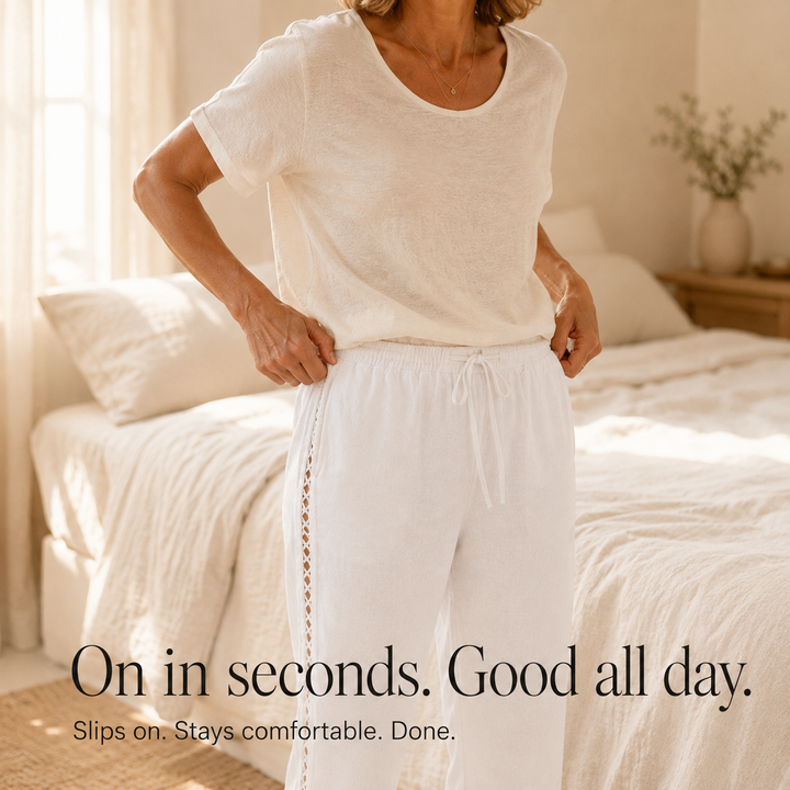 LUNAVA | LACE-SIDE CAPRI PANTS FOR WOMEN