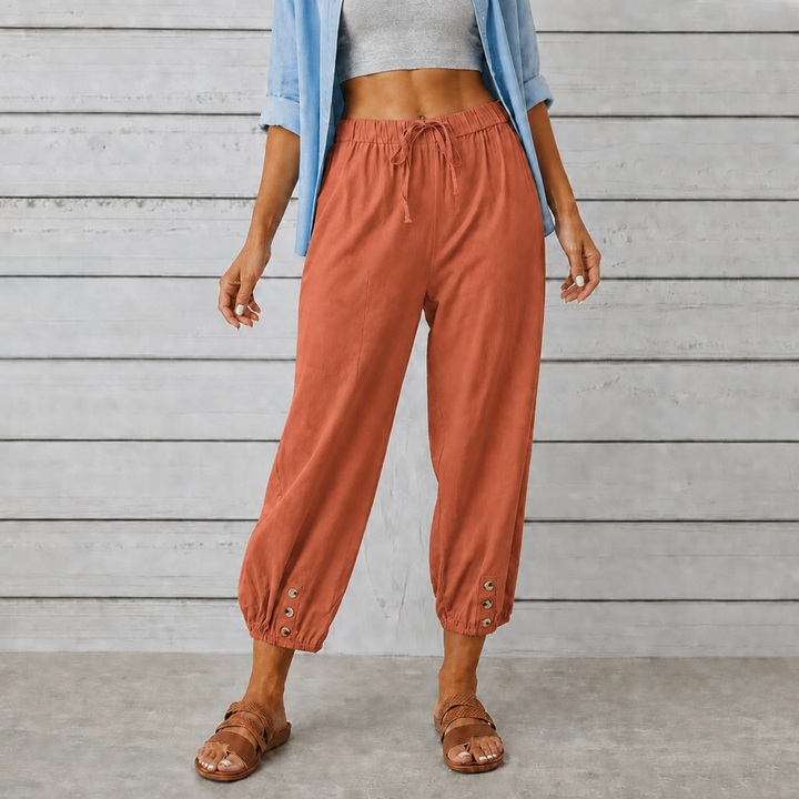 WEARBELLA | WIDE-LEG LINEN BLEND PANTS FOR WOMEN