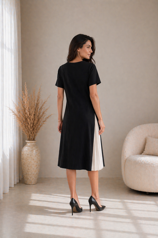 RAGNHILD | PLEATED PANEL MIDI DRESS FOR WOMEN