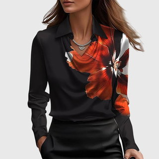 ARLOWE | SATIN COWL-NECK COLLARED BLOUSE FOR WOMEN