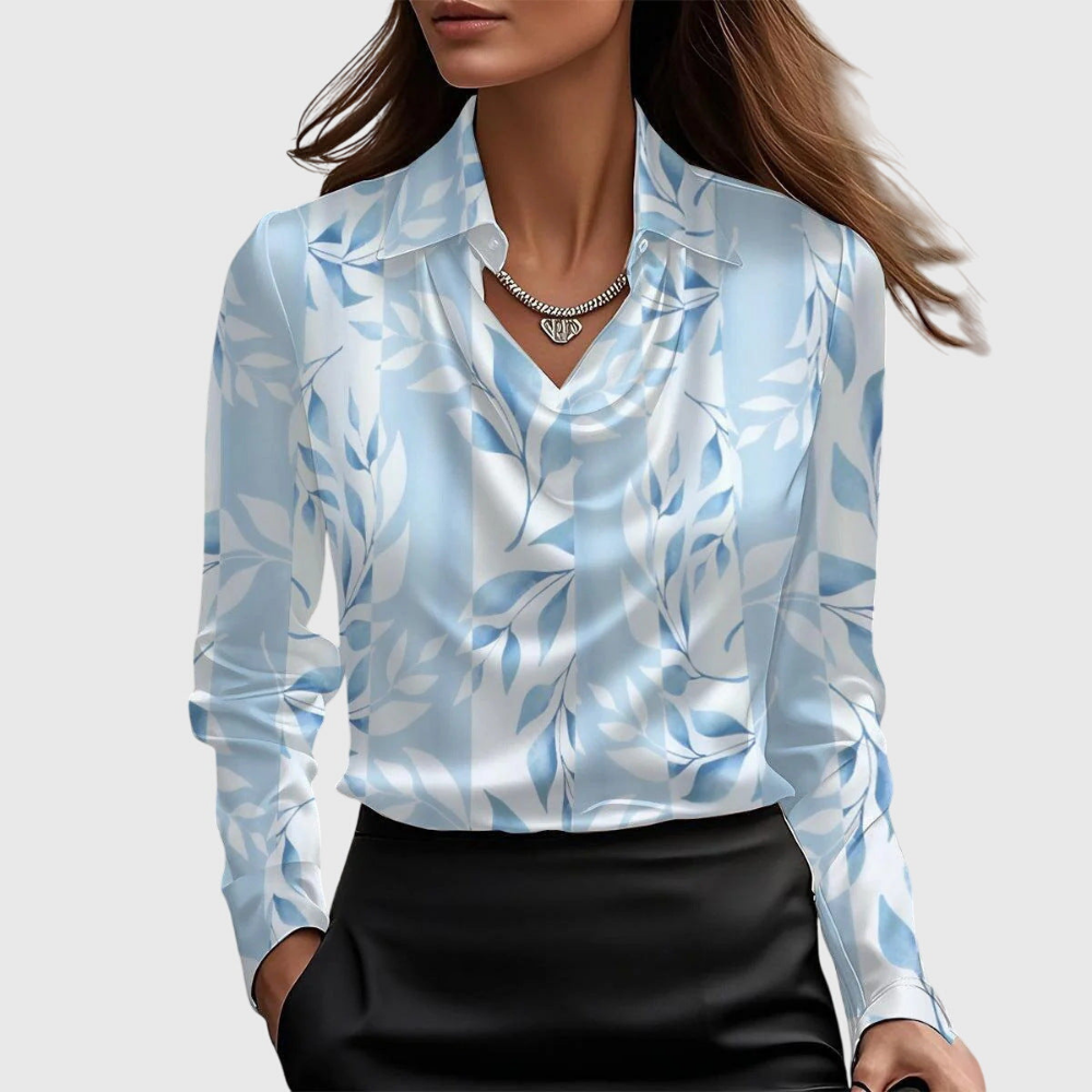 ARLOWE | SATIN COWL-NECK COLLARED BLOUSE FOR WOMEN