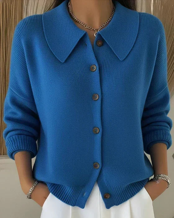 LUCIENNE | BUTTON COLLAR CARDIGAN FOR WOMEN