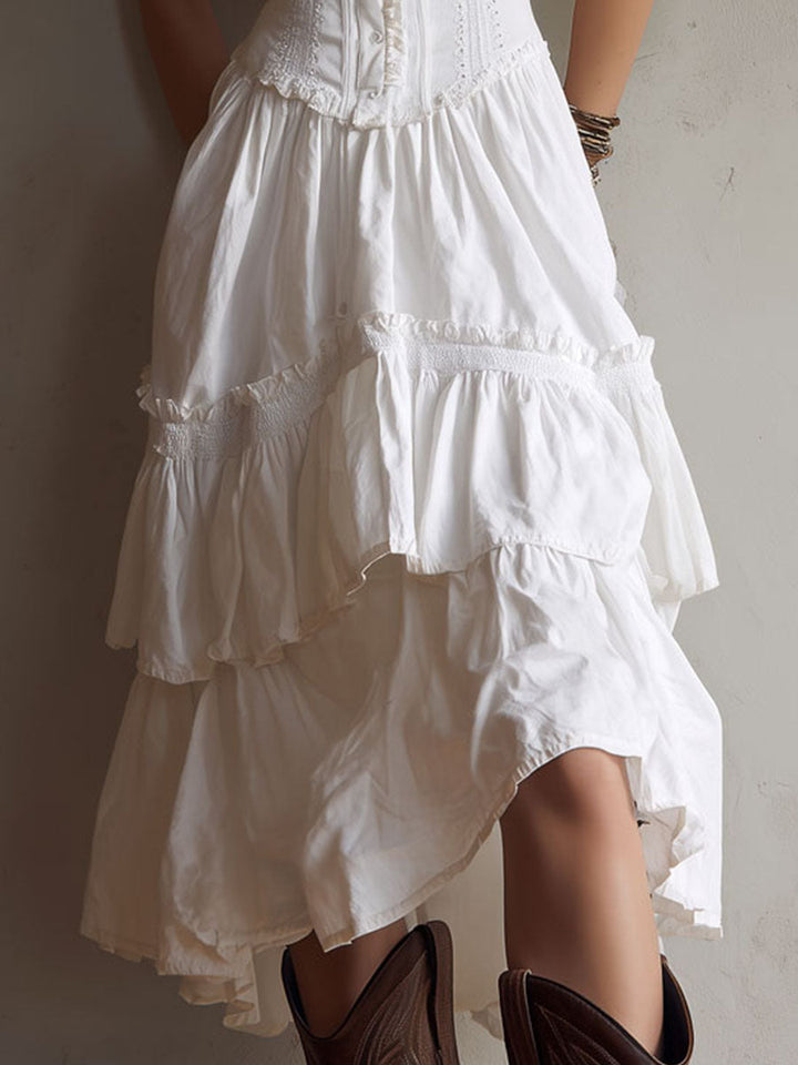 RETRO | BOHO TIERED MIDI DRESS FOR WOMEN