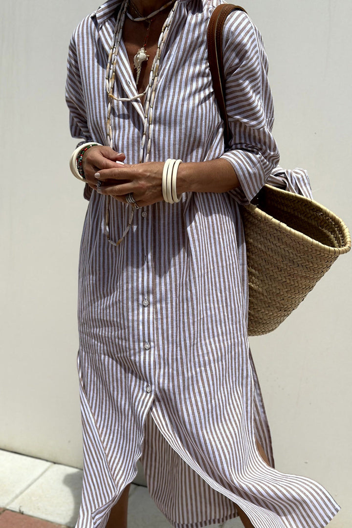 SOPHIA | TIMELESS STRIPED SHIRT DRESS FOR WOMEN