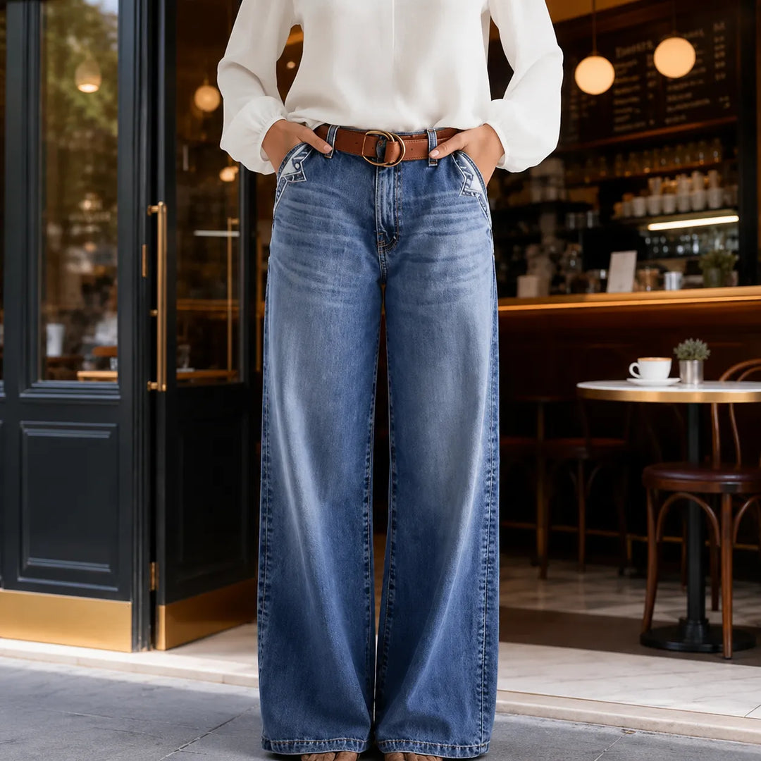 LUVENZA | VINTAGE WIDE-LEG FLARE JEANS FOR WOMEN