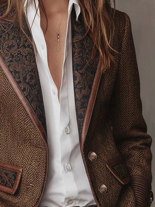 ROSALIND | CHEVRON PRINT PANEL BLAZER FOR WOMEN
