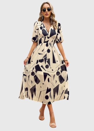 MAREN | FLATTERING FLORAL MIDI DRESS FOR WOMEN