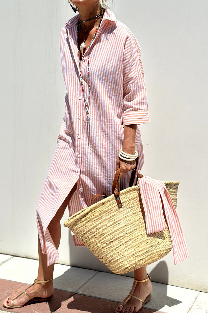 SOPHIA | TIMELESS STRIPED SHIRT DRESS FOR WOMEN