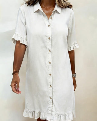 NANNA | RUFFLE SLEEVE DENIM DRESS FOR WOMEN