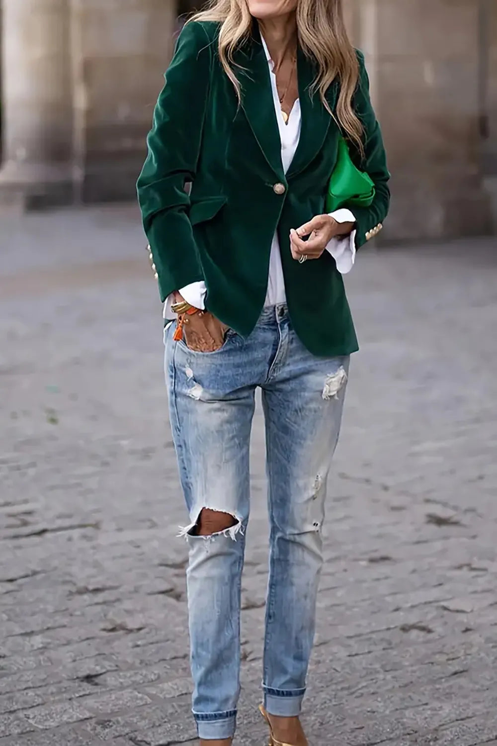 REESE | ONE-BUTTON LAPEL COLLAR BLAZER FOR WOMEN