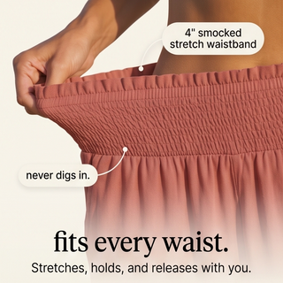 BREESA | SMOCKED HIGH-WAIST SUMMER PANTS FOR WOMEN
