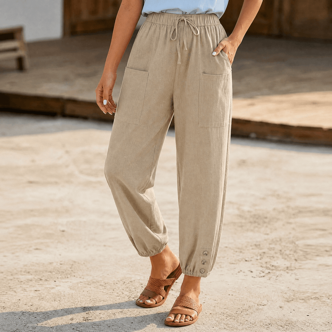 BREZIA | RELAXED FIT COTTON TROUSERS FOR WOMEN