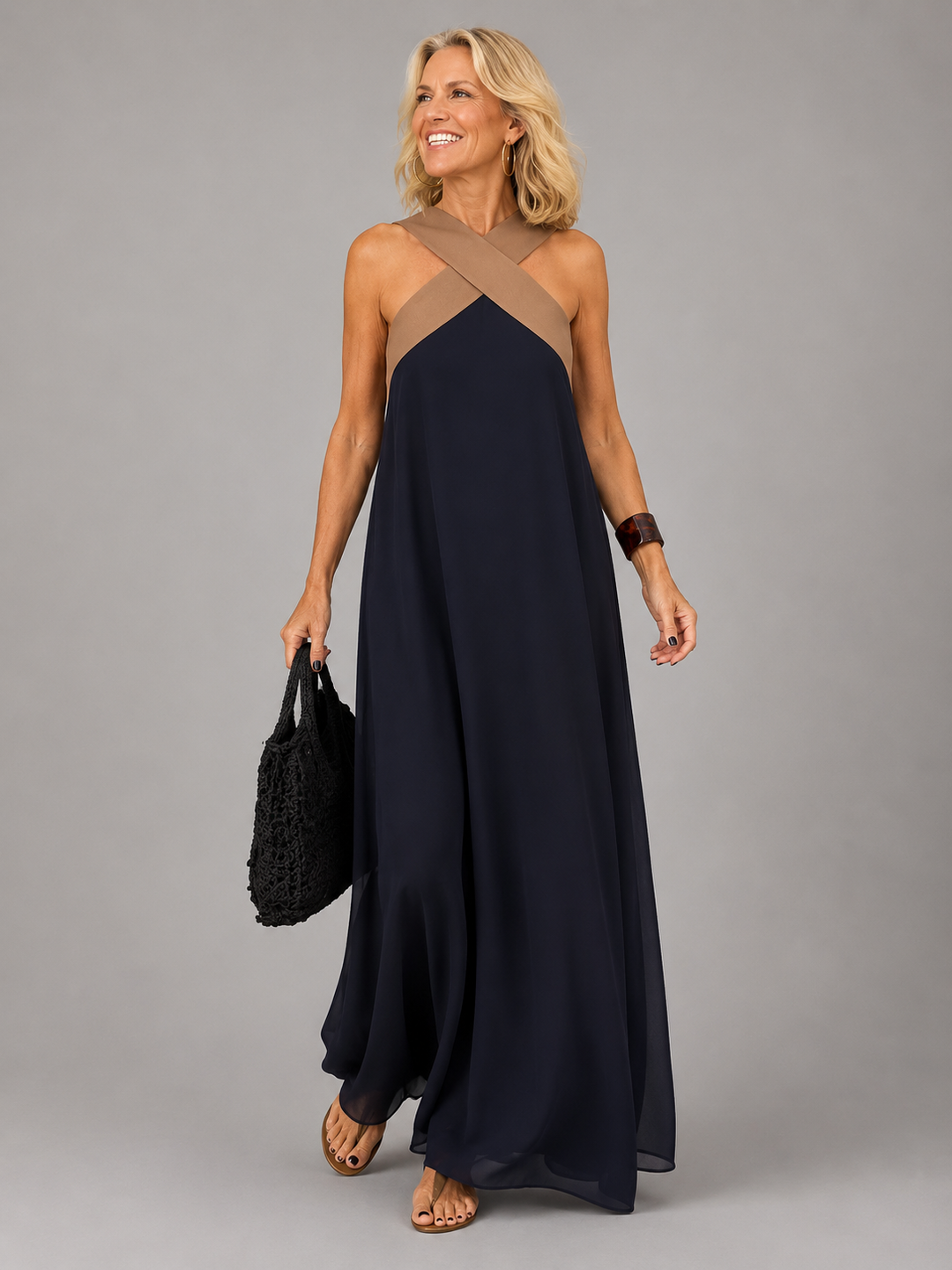 FRIDA | CROSS ELEGANCE MAXI DRESS FOR WOMEN