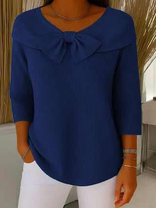 LENA | BOW ROUND NECKLINE SWEATER FOR WOMEN