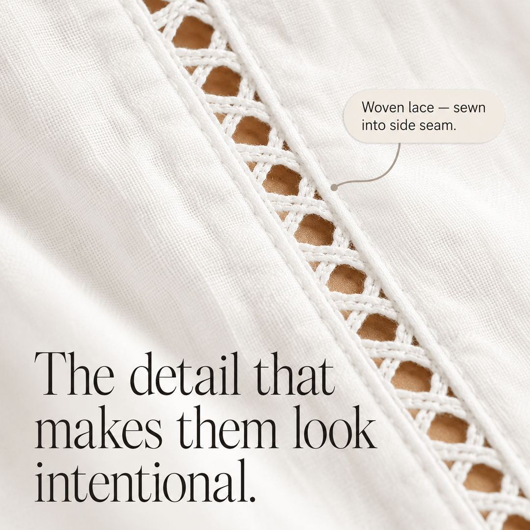 LUNAVA | LACE-SIDE CAPRI PANTS FOR WOMEN