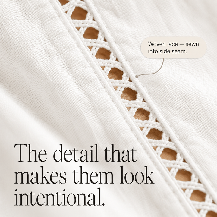LUNAVA | LACE-SIDE CAPRI PANTS FOR WOMEN