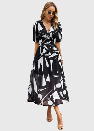 MAREN | FLATTERING FLORAL MIDI DRESS FOR WOMEN