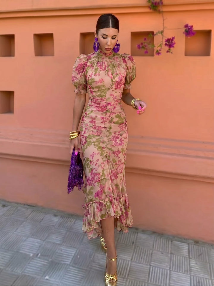 KLARA | FLORAL ROSE DRESS FOR WOMEN