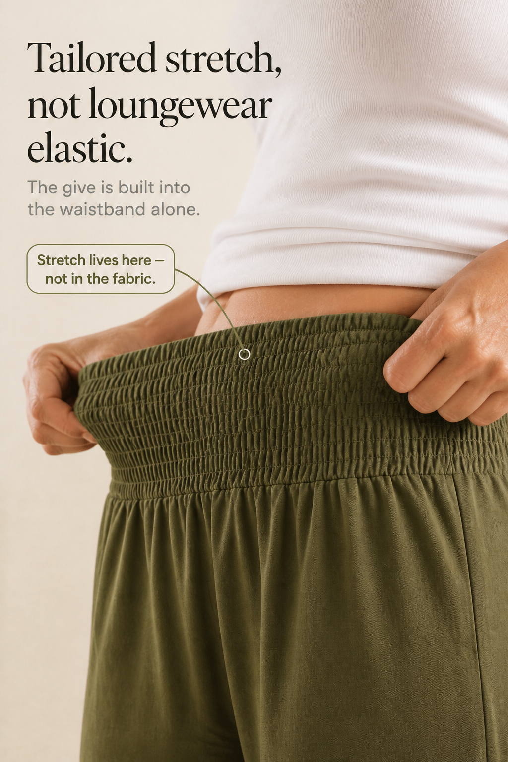 WEARBELLA | SMOCKED WAIST LEG PANTS FOR WOMEN