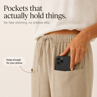WEARBELLA | WIDE-LEG LINEN BLEND PANTS FOR WOMEN