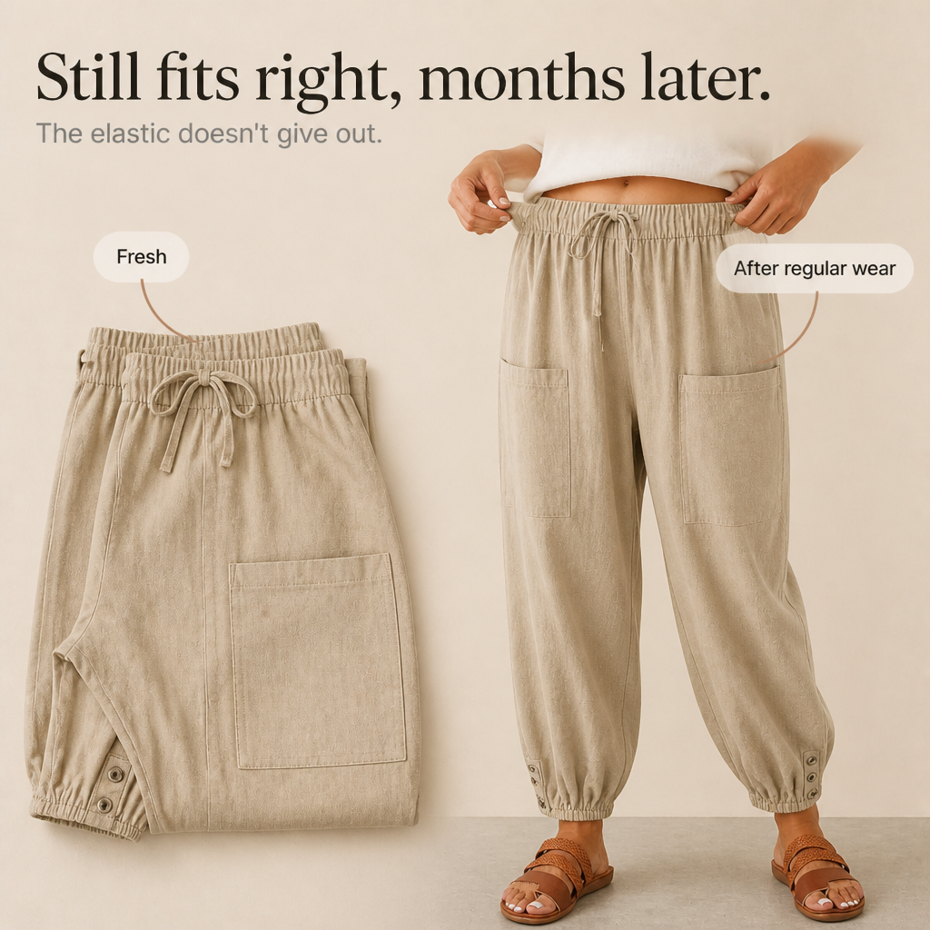 WEARBELLA | WIDE-LEG LINEN BLEND PANTS FOR WOMEN