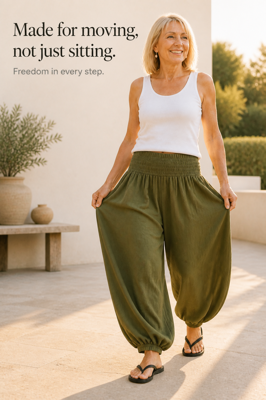 WEARBELLA | SMOCKED WAIST LEG PANTS FOR WOMEN