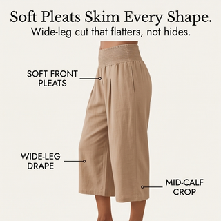 COASTELLA | SMOCKED-WAIST WIDE-LEG CULOTTES TROUSERS FOR WOMEN