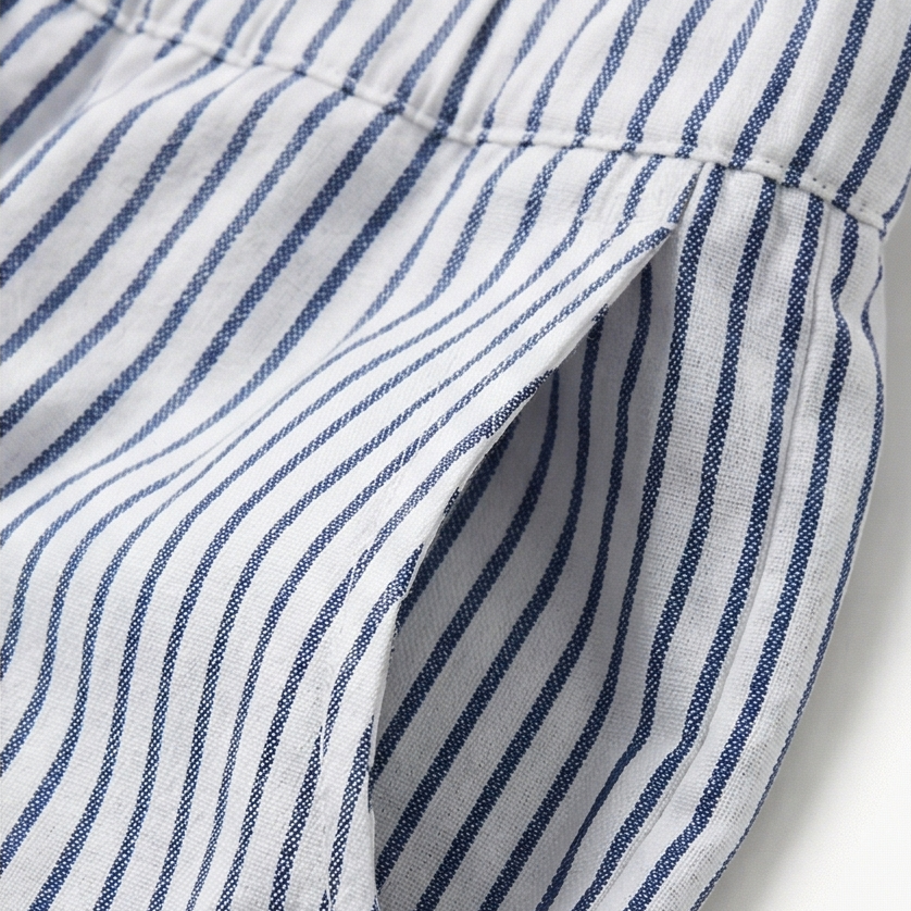 COASTLYN | STRIPED BUTTON TRIM PANTS FOR WOMEN
