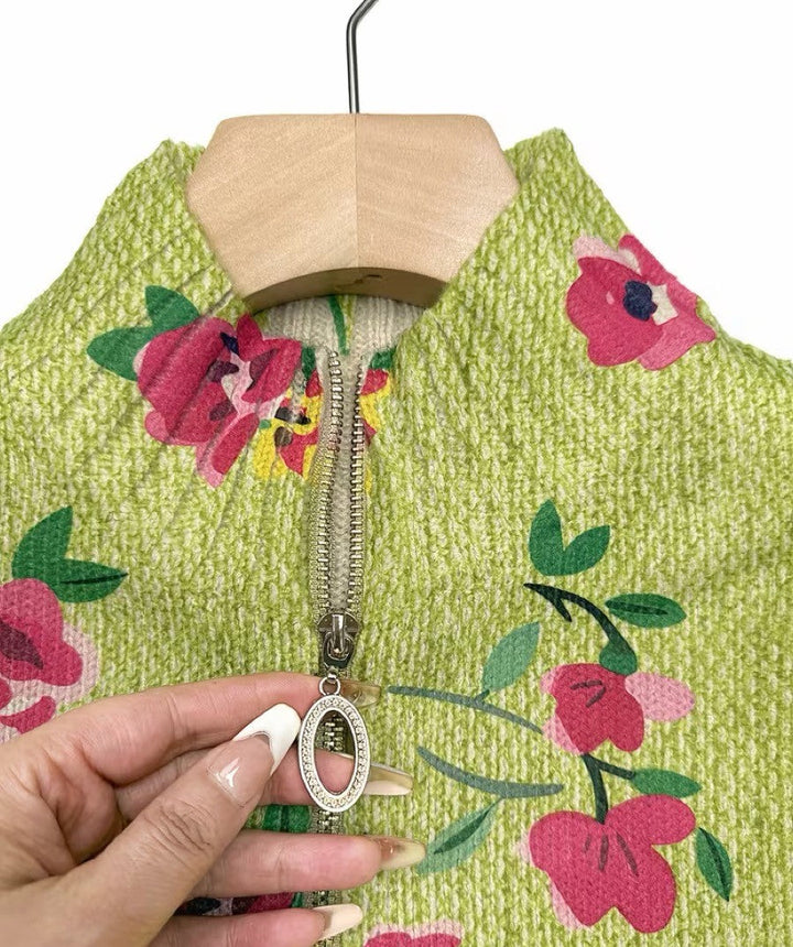 BIRGIT | PINK FLORAL LIME CARDIGAN FOR WOMEN