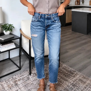 DENARA | SOFT STRETCH CROPPED JEANS FOR WOMEN