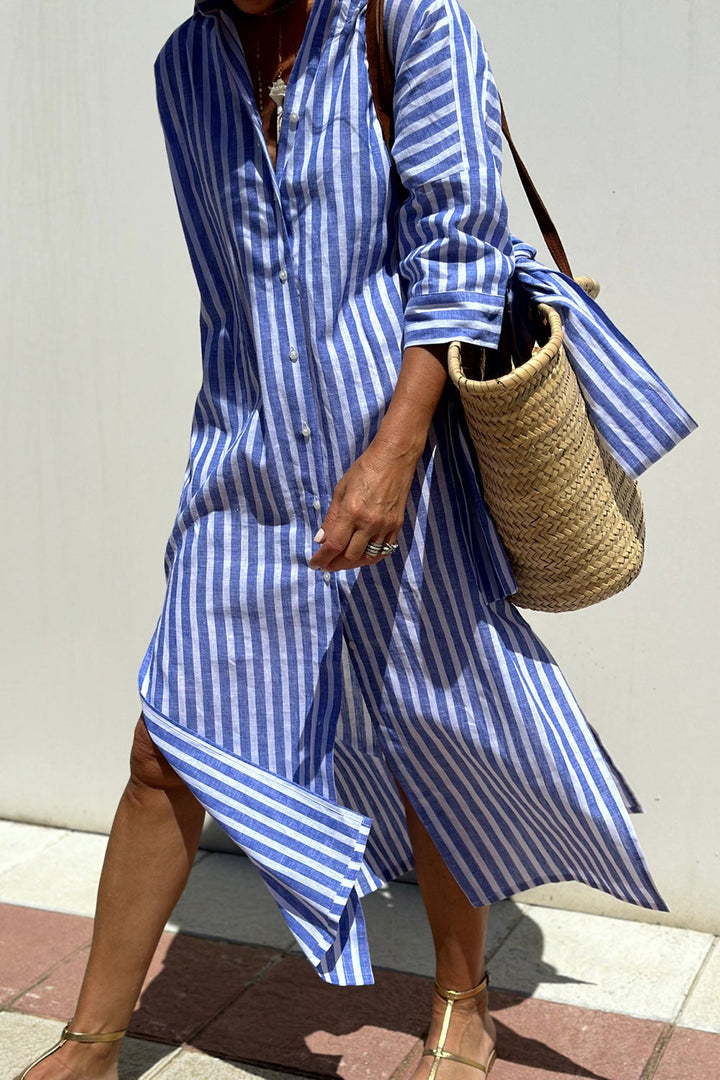 SOPHIA | TIMELESS STRIPED SHIRT DRESS FOR WOMEN
