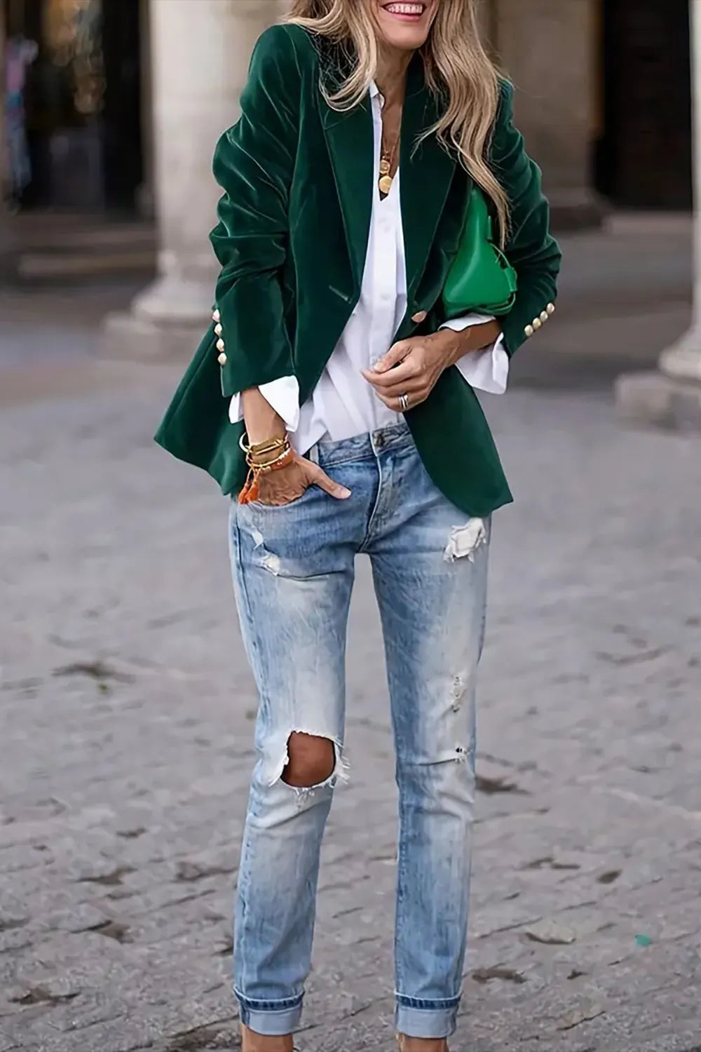 REESE | ONE-BUTTON LAPEL COLLAR BLAZER FOR WOMEN